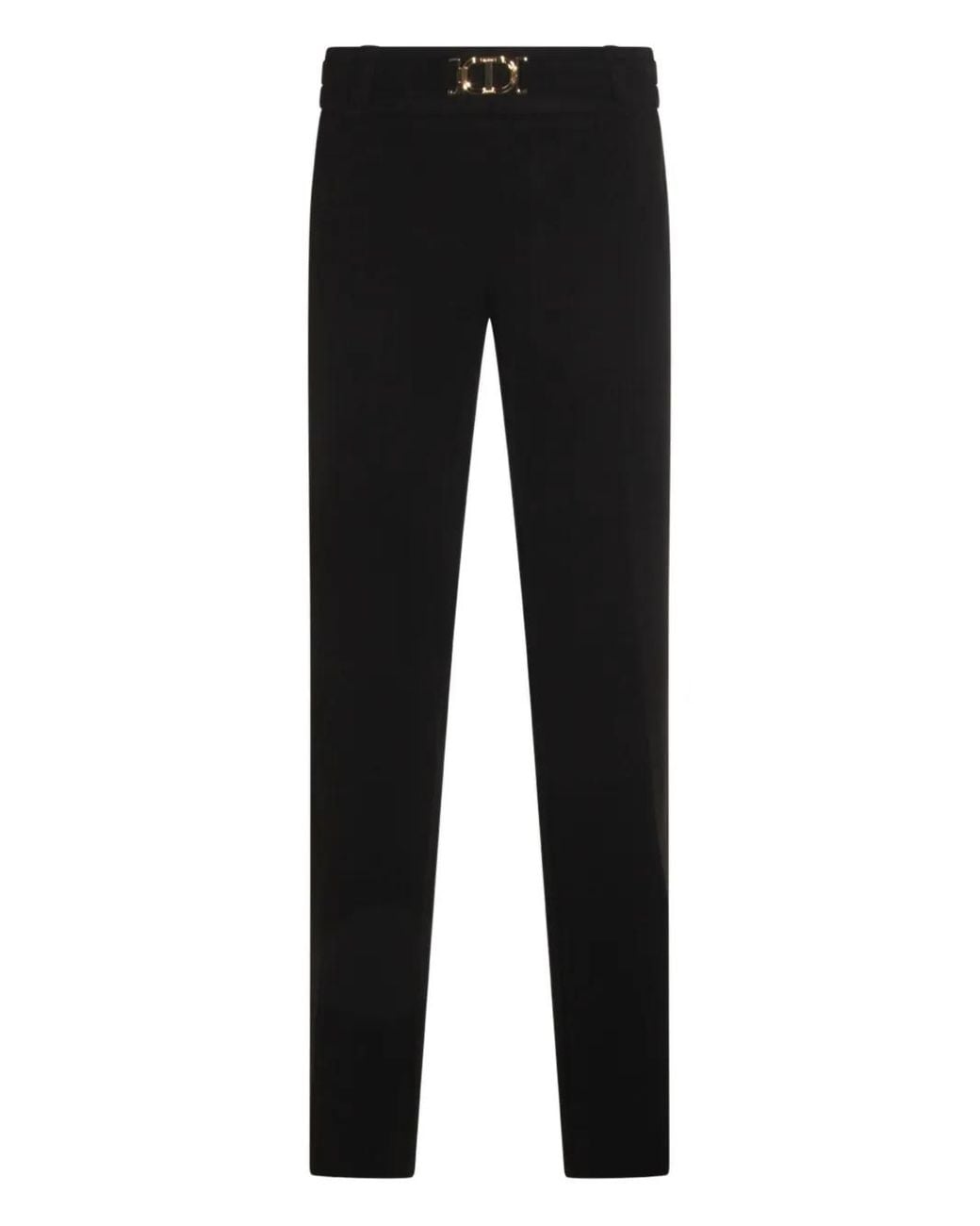 Twinset Black Belted-Logo Trousers