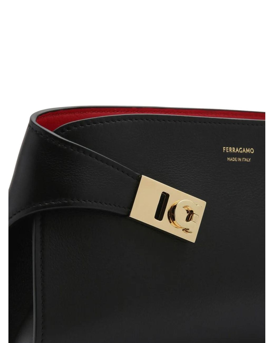 Ferragamo Black Wraparound Mini Leather Crossbody Handbag