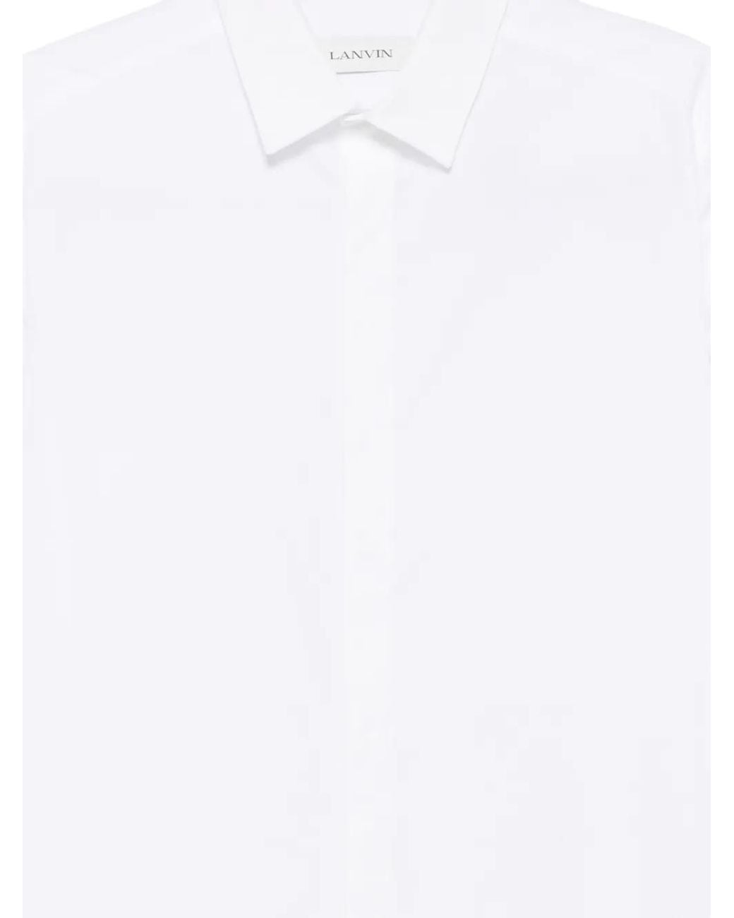 Lanvin White Concealed-Front Shirt for men