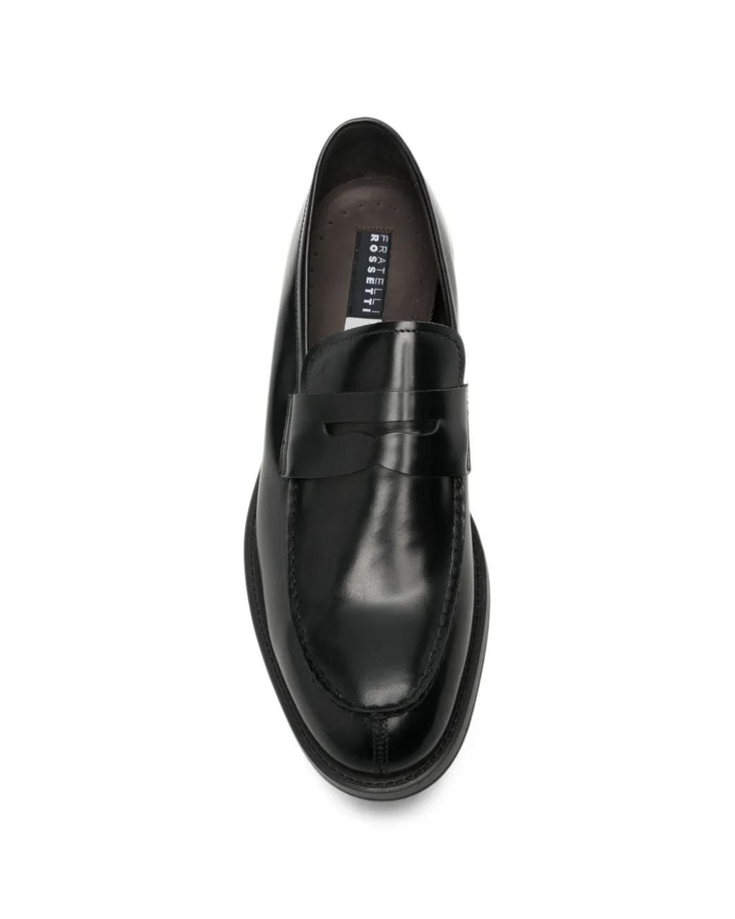 Fratelli Rossetti Black Polished Leather Penny Loafers for men
