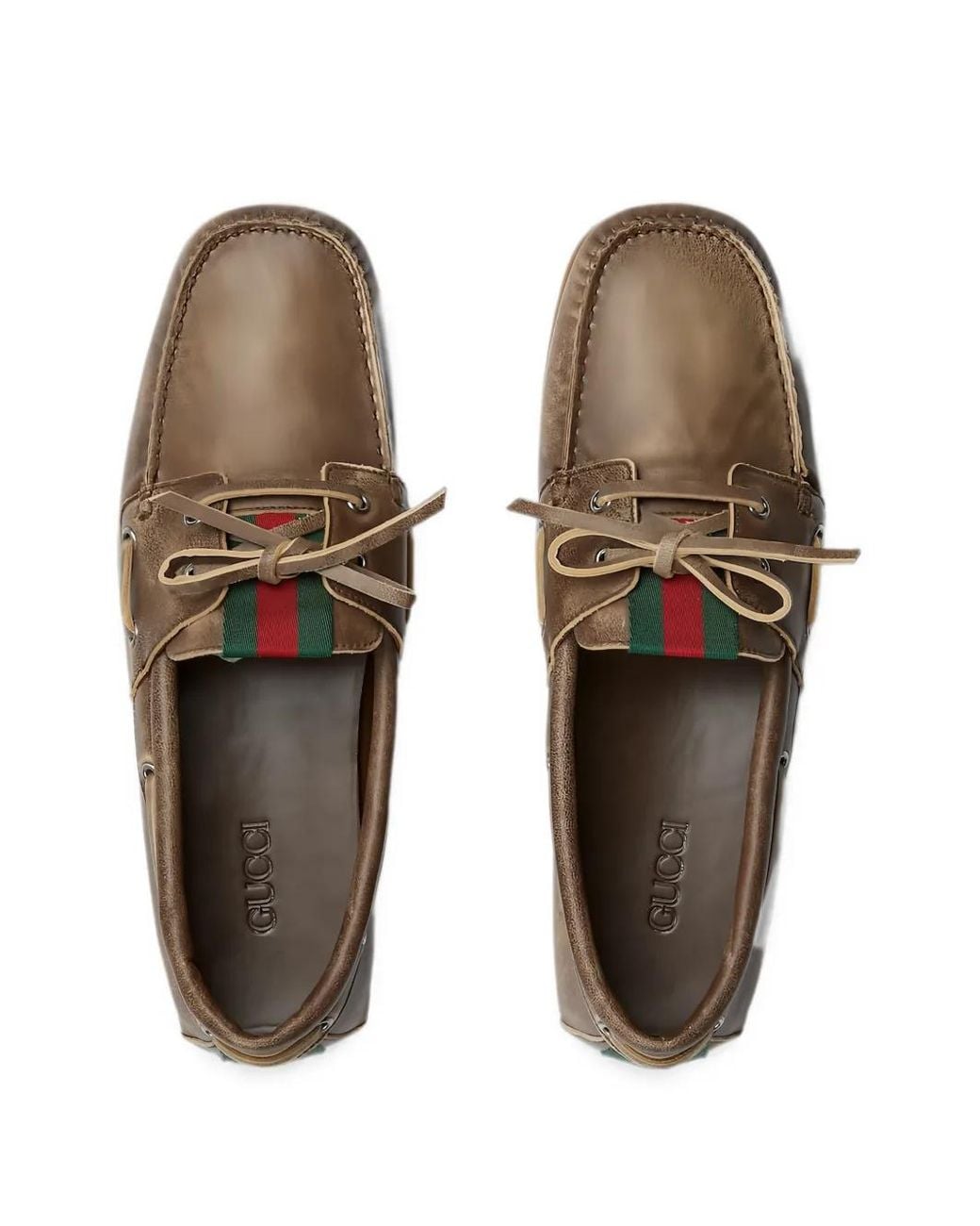 Gucci Brown Boat Shoes for men