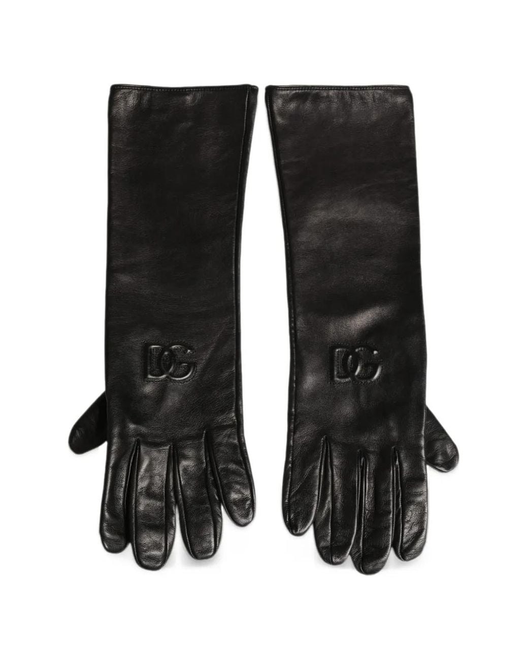 Dolce & Gabbana Black Embossed Dg Logo Gloves