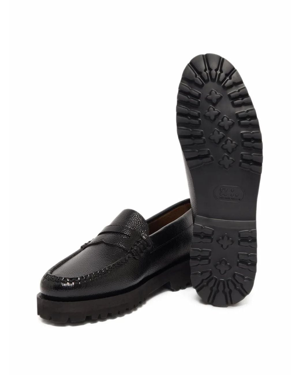 G.H.BASS Black Weejuns Shagreen-Leather Loafers