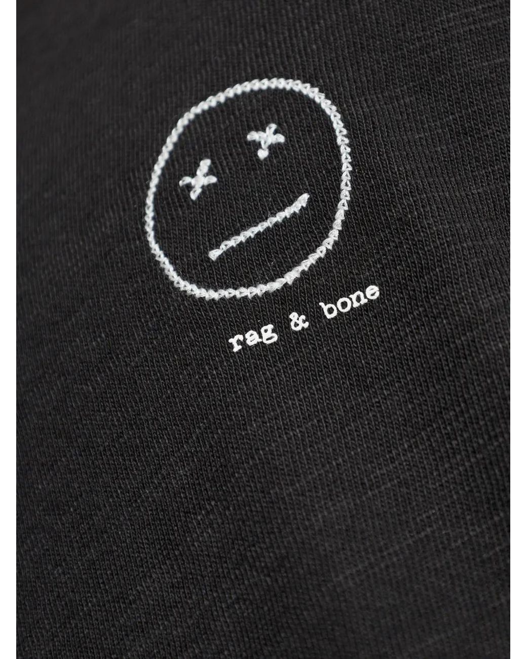 Rag & Bone Black Logo-Embroidered T-Shirt for men