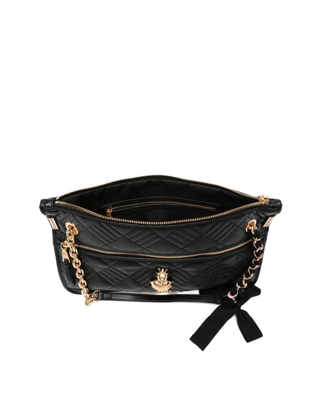 Love Moschino Black Quilted Chain Tote Bag