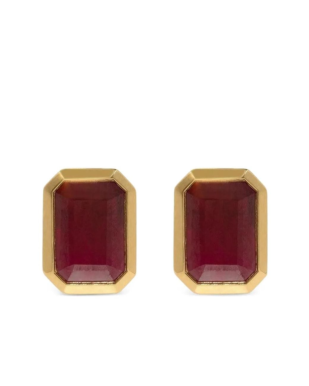 Azlee Red Ruby Stud Earrings