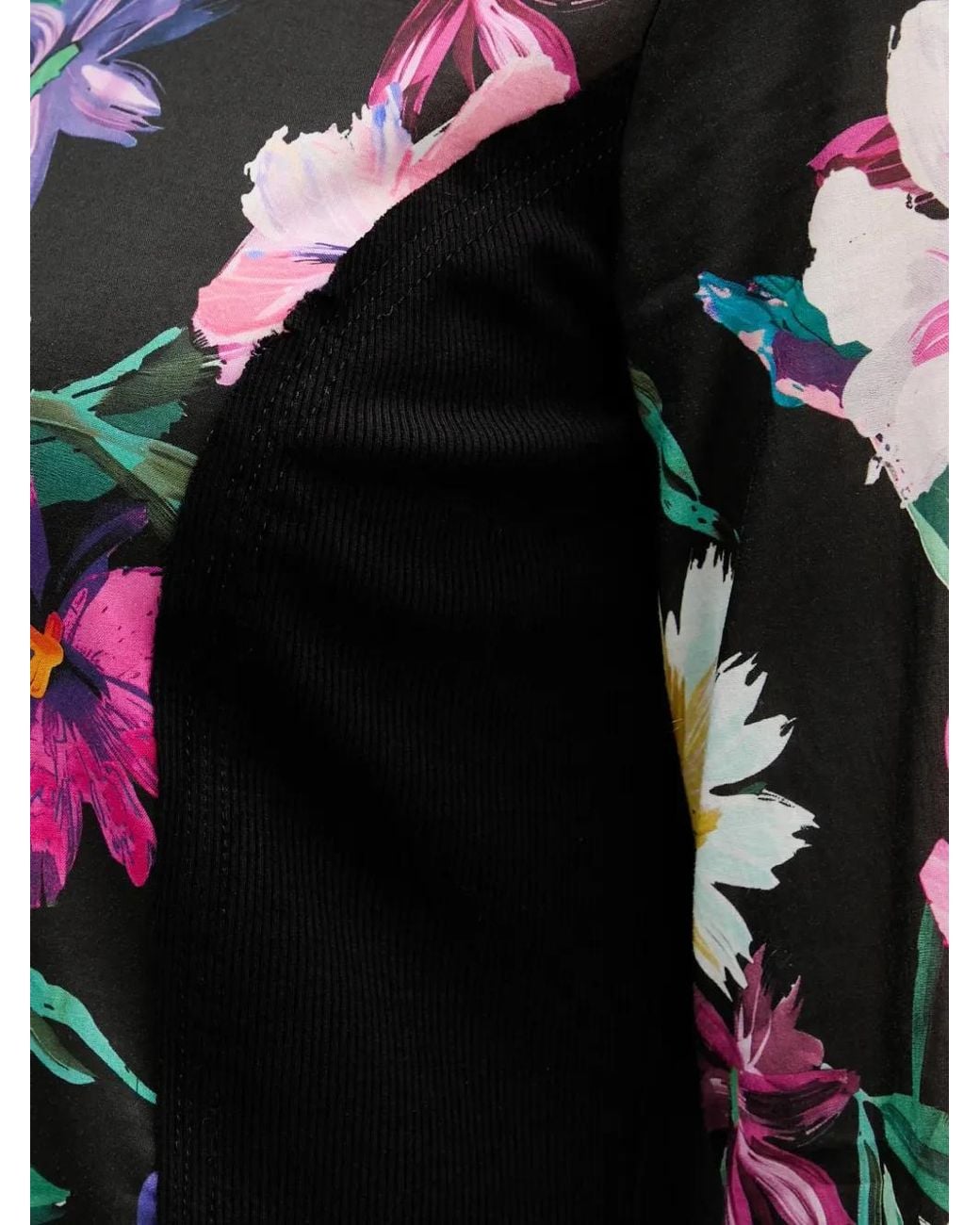 Desigual Black Floral-Panelled Shirt