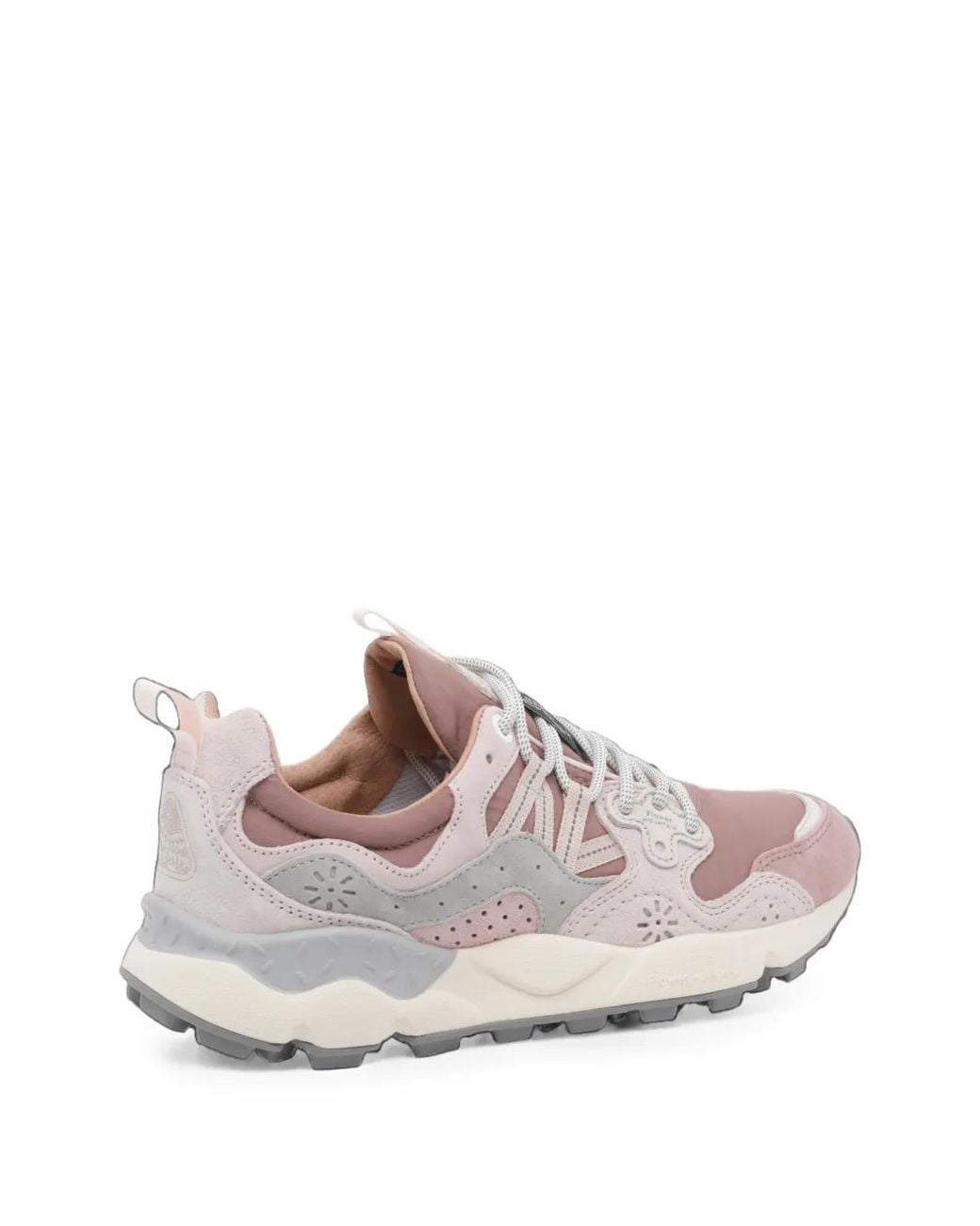 Flower Mountain Pink Yamano 3 Suede-Panelled Perforated Sneakers