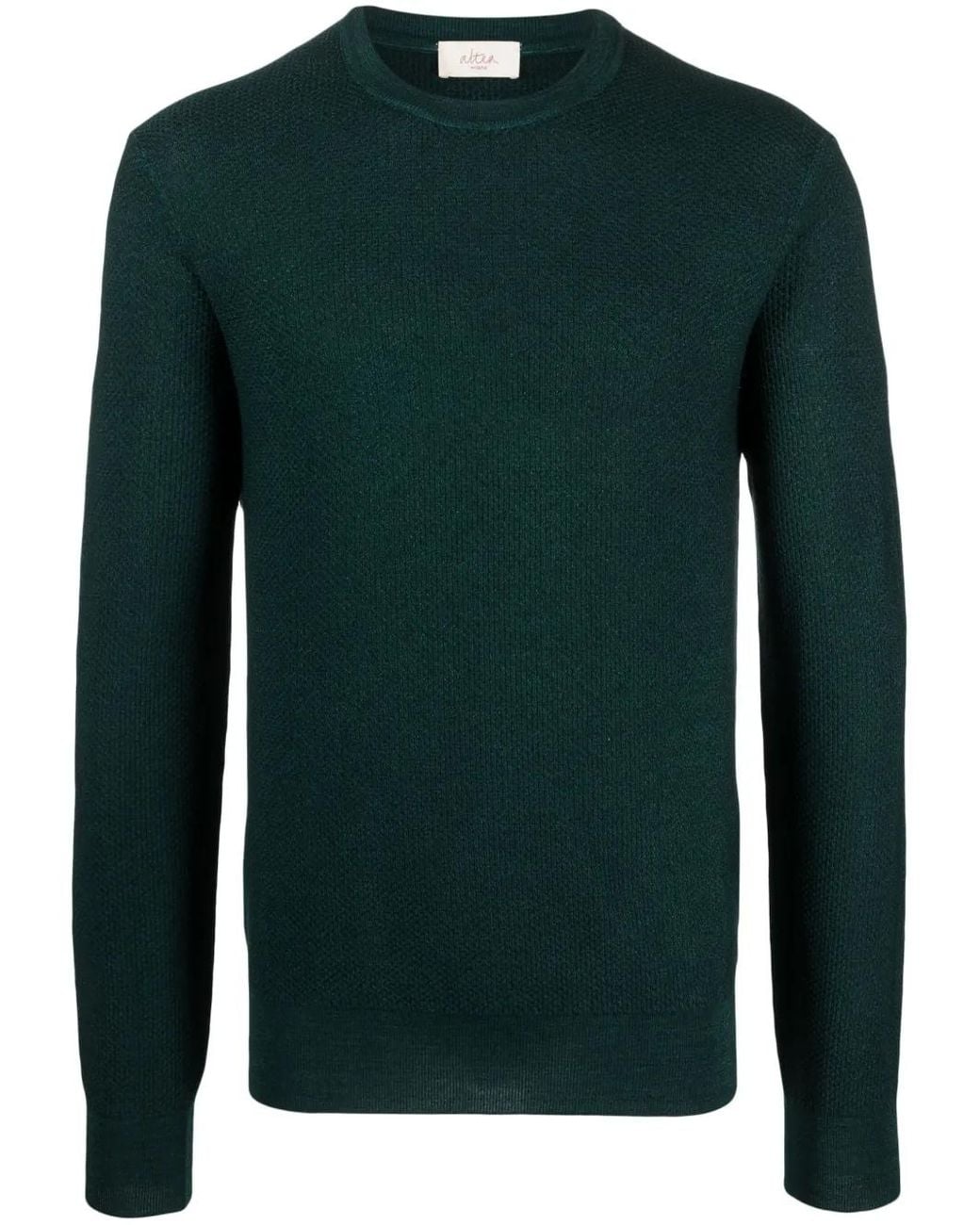 Altea Green Slim-Cut Virgin-Wool Jumper for men