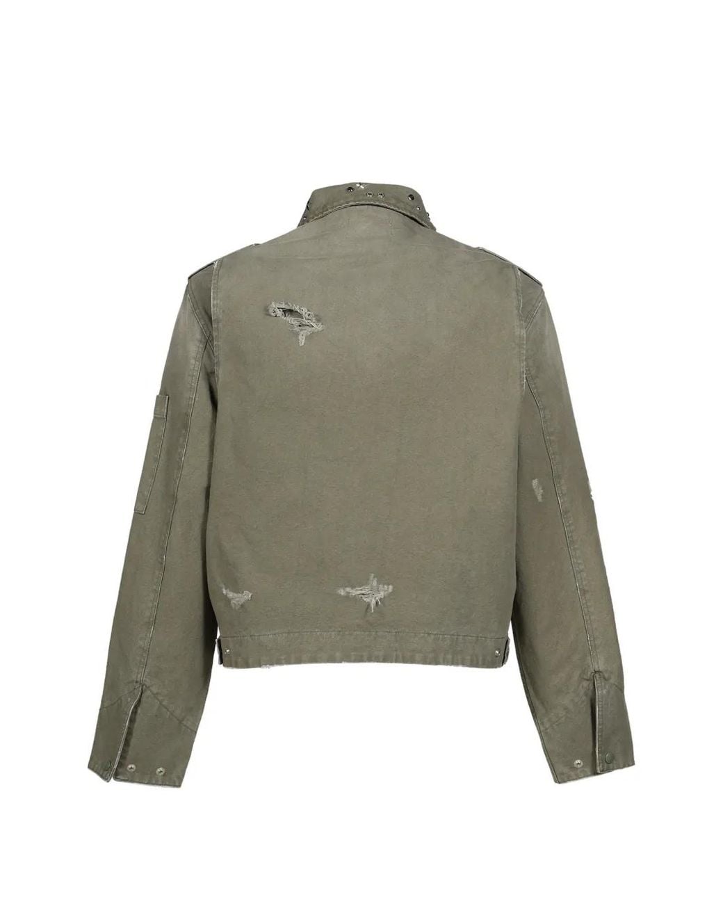 Protocol Index Green Studded Distressed Work Jacket for men