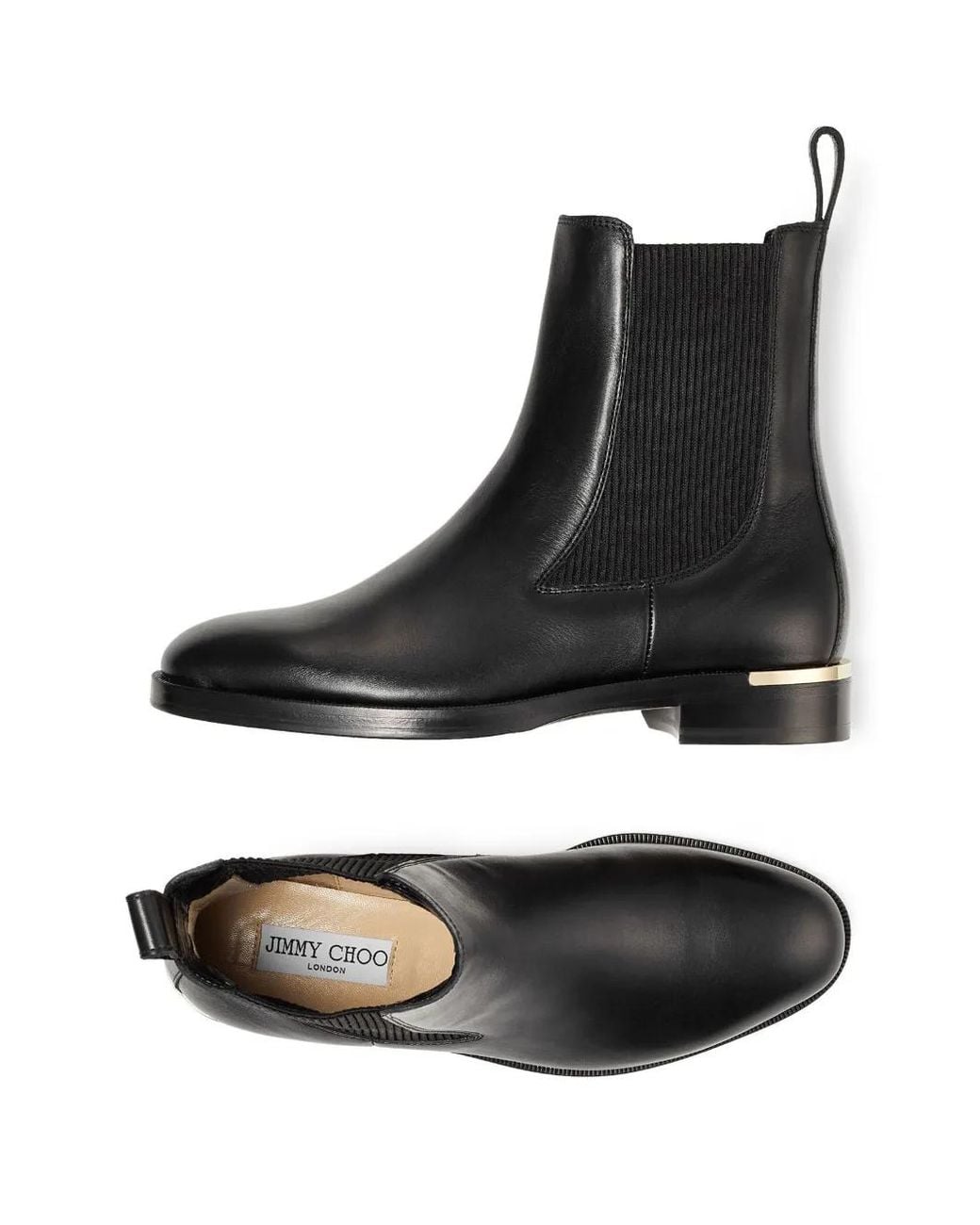 Jimmy Choo Black Thessaly Leather Ankle Boots