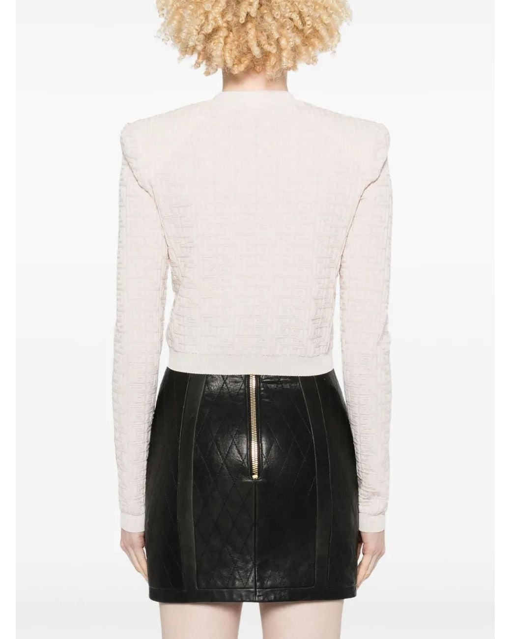 Balmain Natural Pb Labyrinth Knit Cardigan Clothing