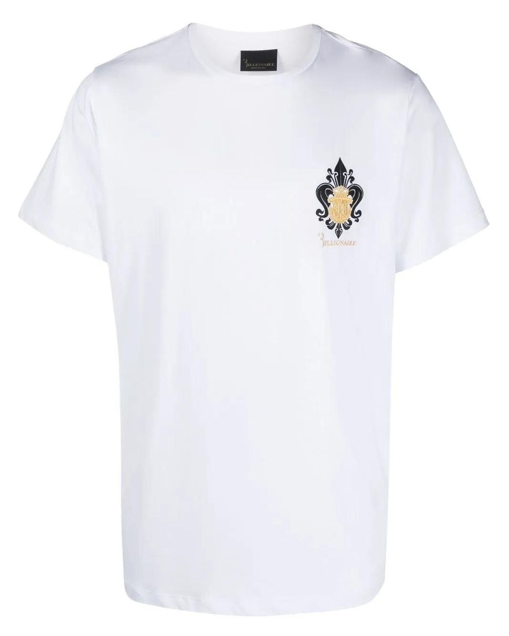 Billionaire White Crest-Logo Crew-Neck T-Shirt for men