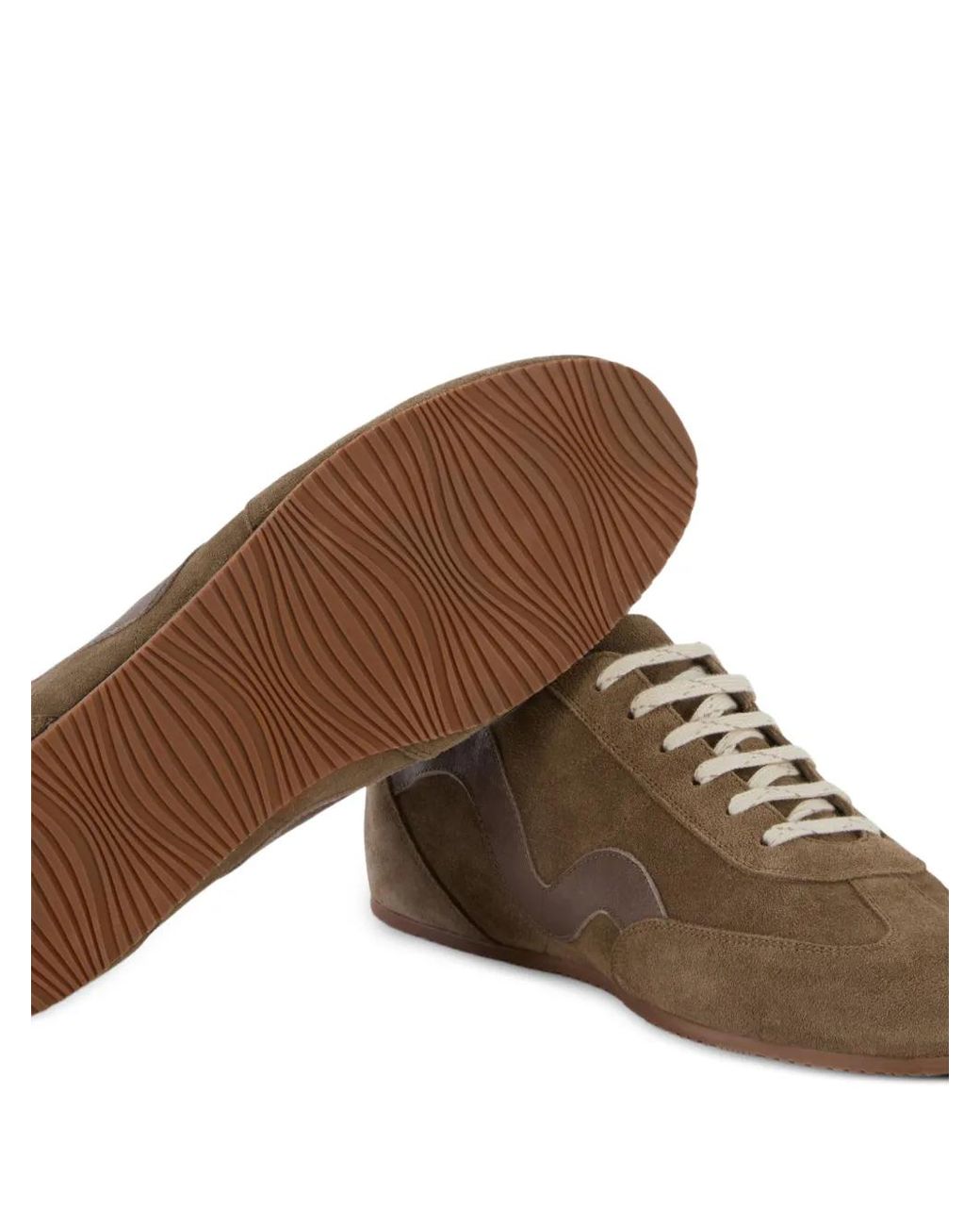 Lardini Brown Minimalist Suede Sneakers for men