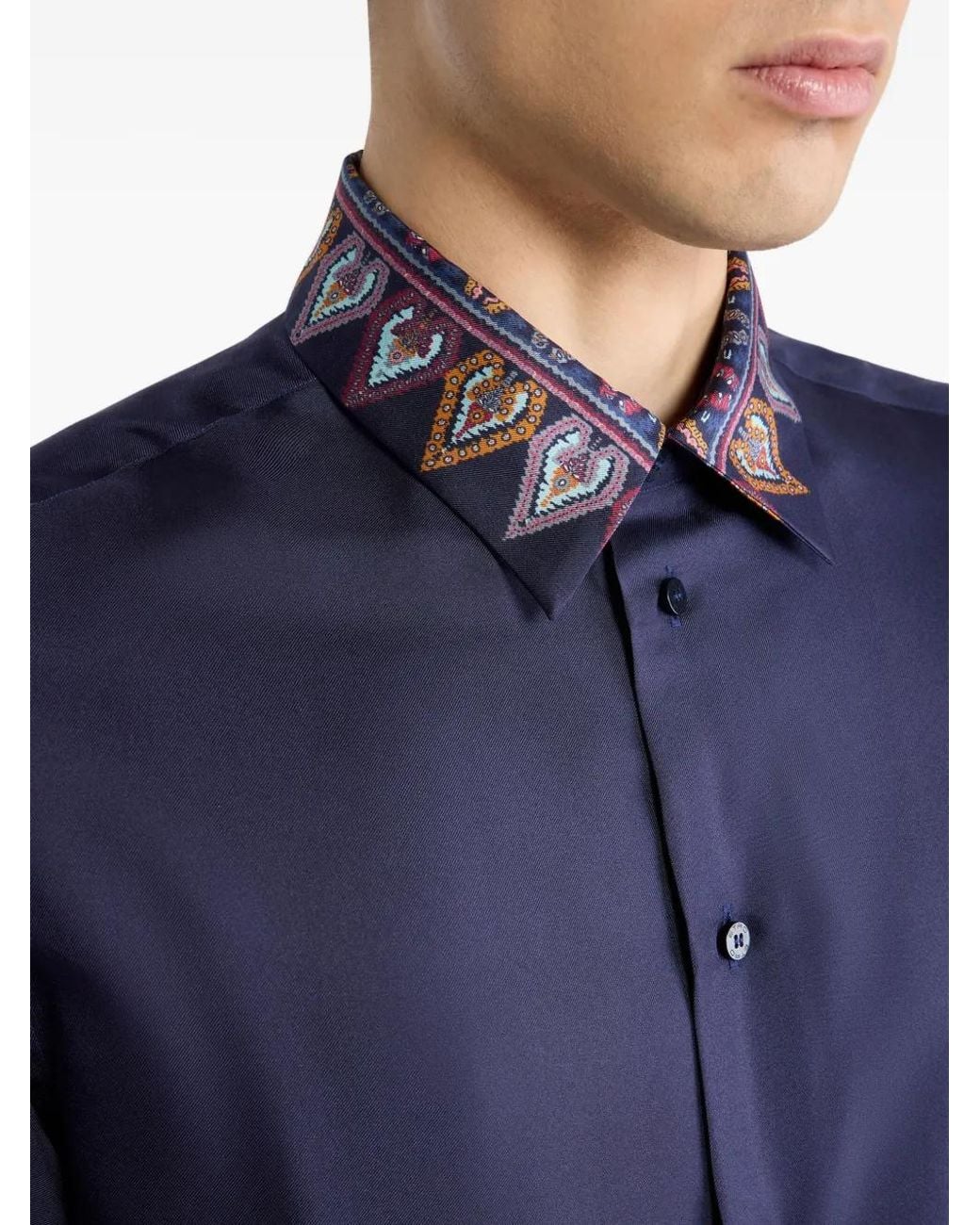 Etro Blue Short Sleeves Shirt for men