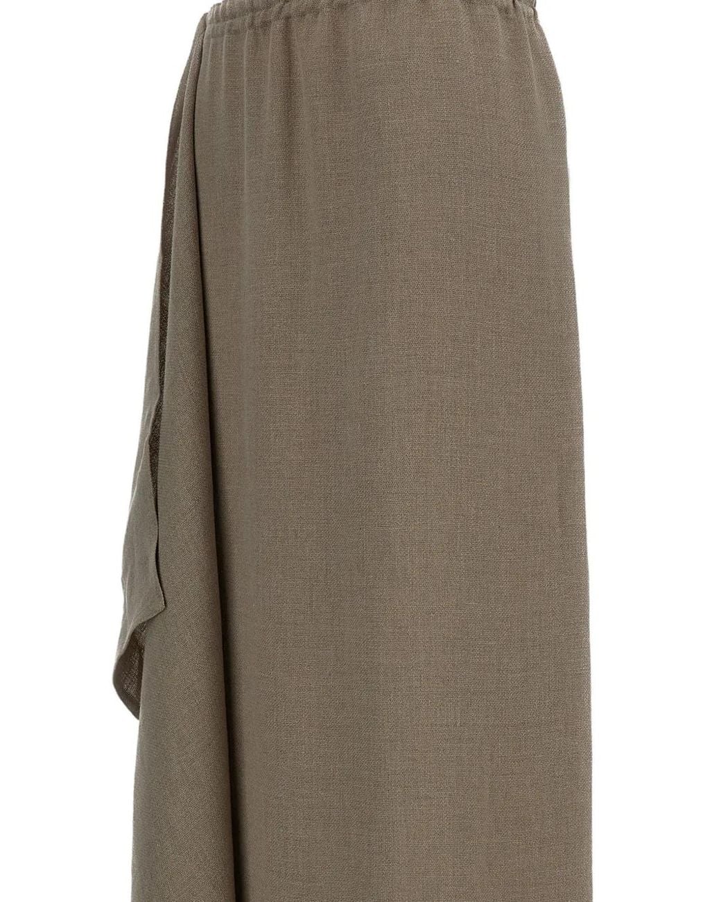 Dusan Natural Draped Maxi Skirt