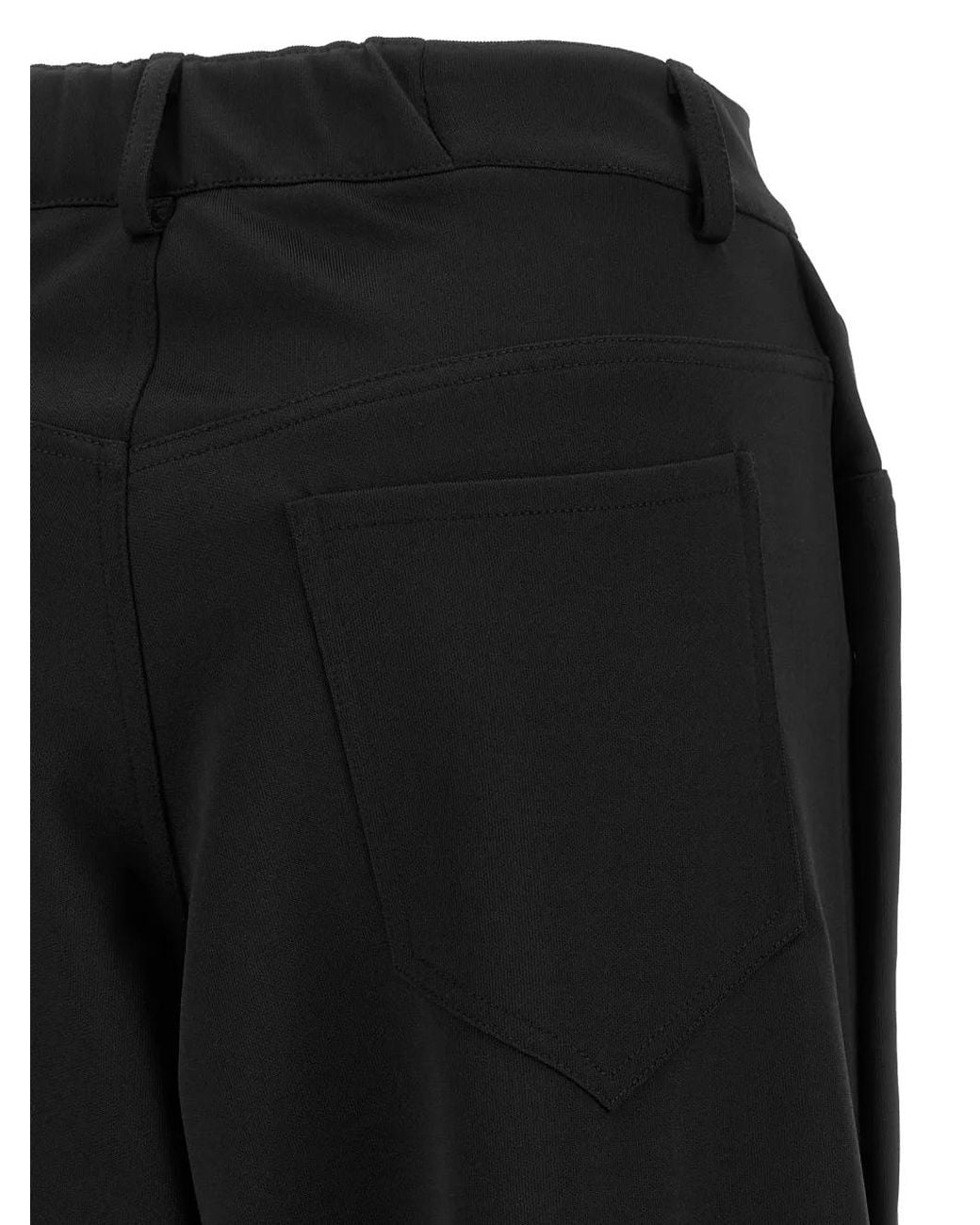 DI.LA3 PARI' Black Button-Detail Wide-Leg Trousers