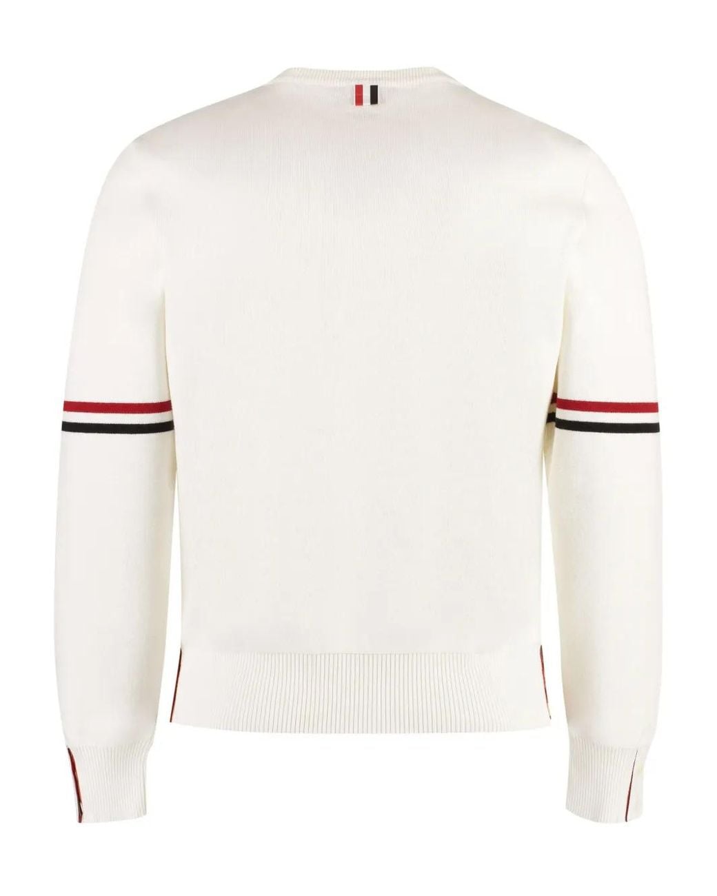Thom Browne White Milano Stitch Stripe Armband Jumper for men