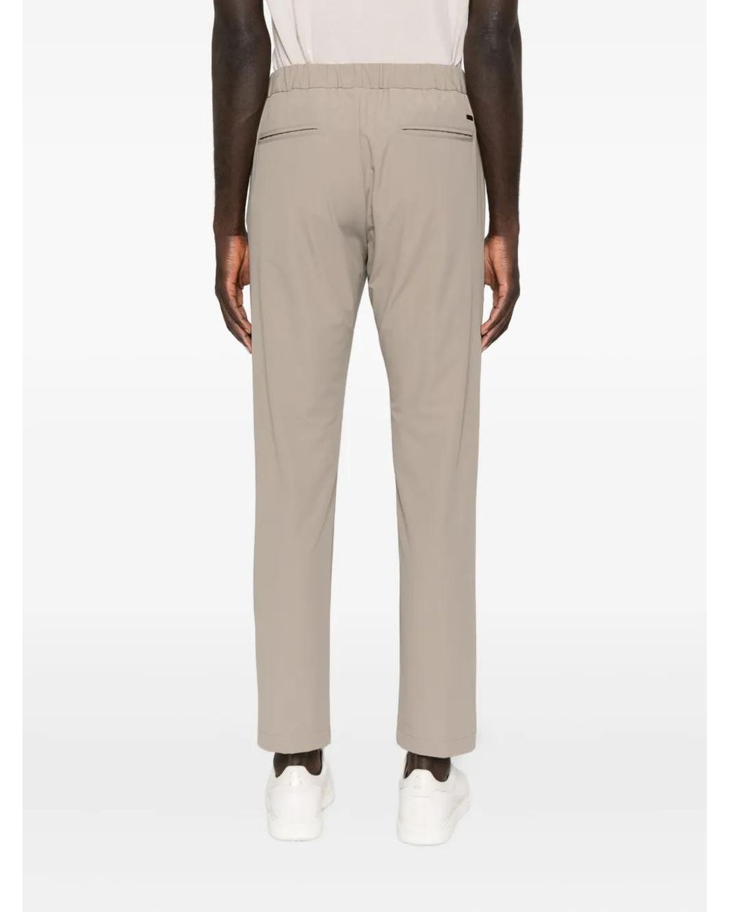 Herno Gray Pleated Drawstring Trousers for men