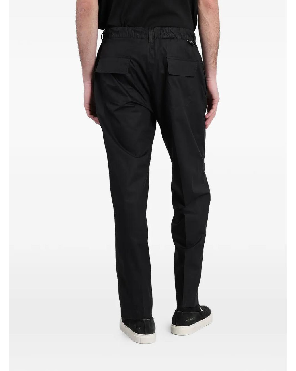 Low Brand Black Elasticated-Waistband Trousers for men