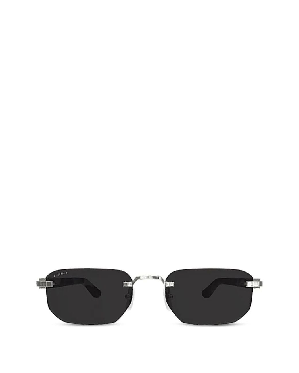 Cartier Black Rectangle-Frame Sunglasses