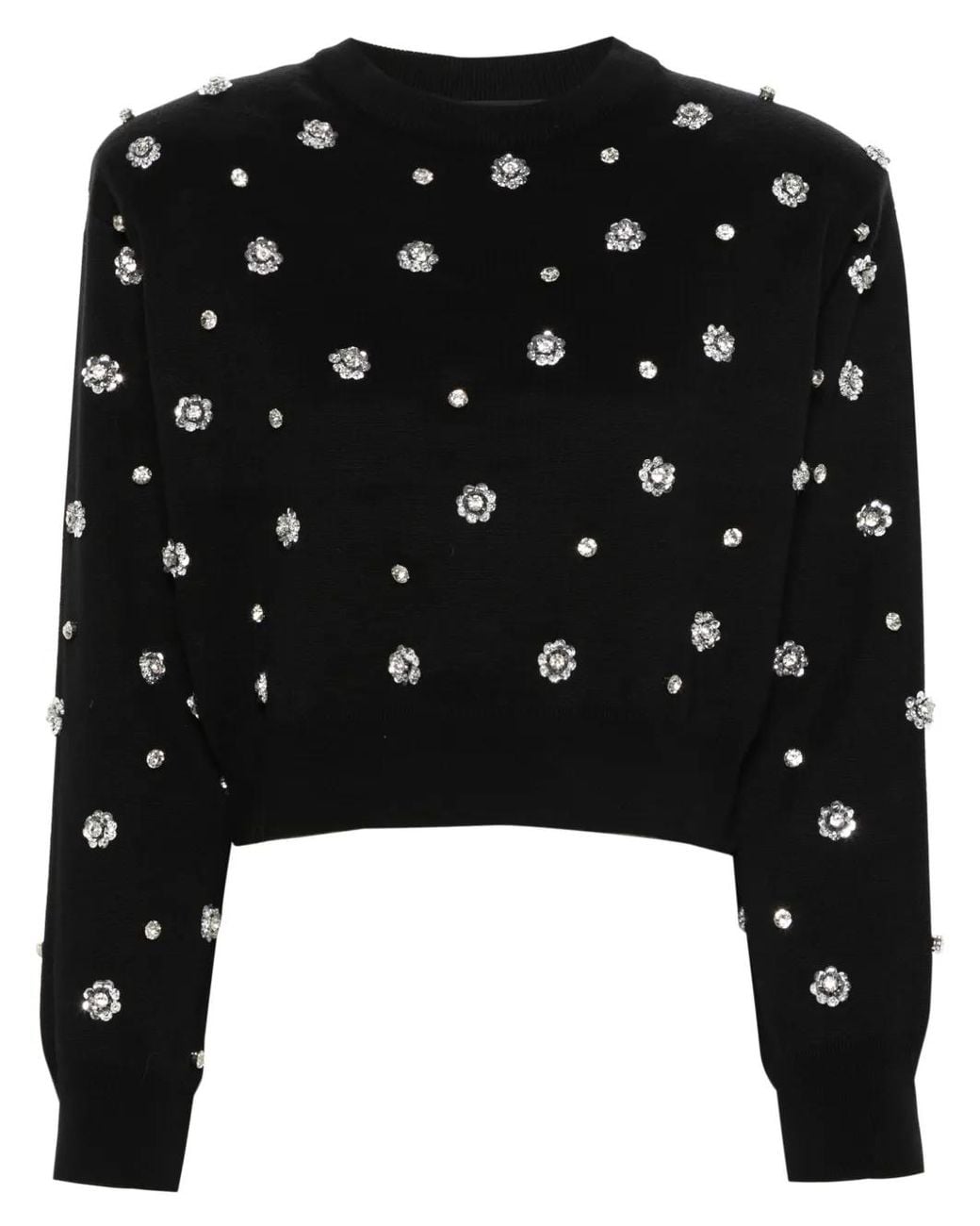 ROTATE BIRGER CHRISTENSEN Black Sequin-Embellished Jumper