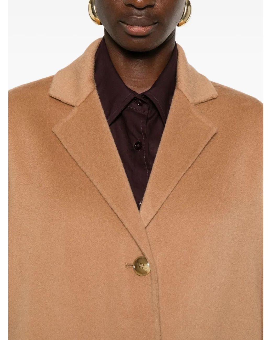 Semicouture Natural Button-Fastening Patch-Pocket Coat