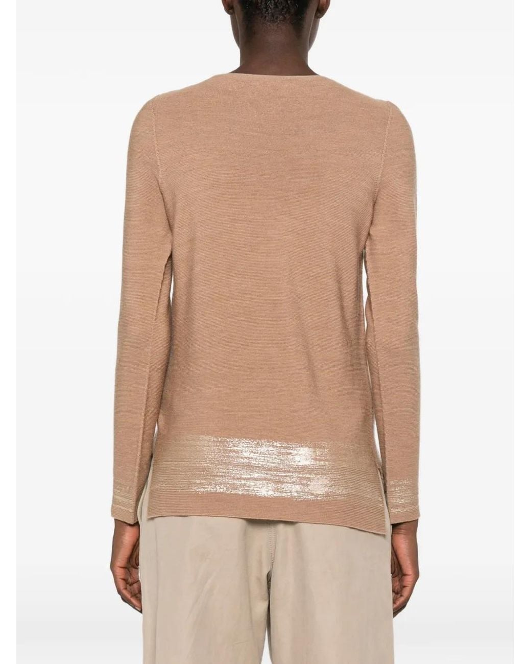 AROVESCIO Natural Foil-Print Sweater