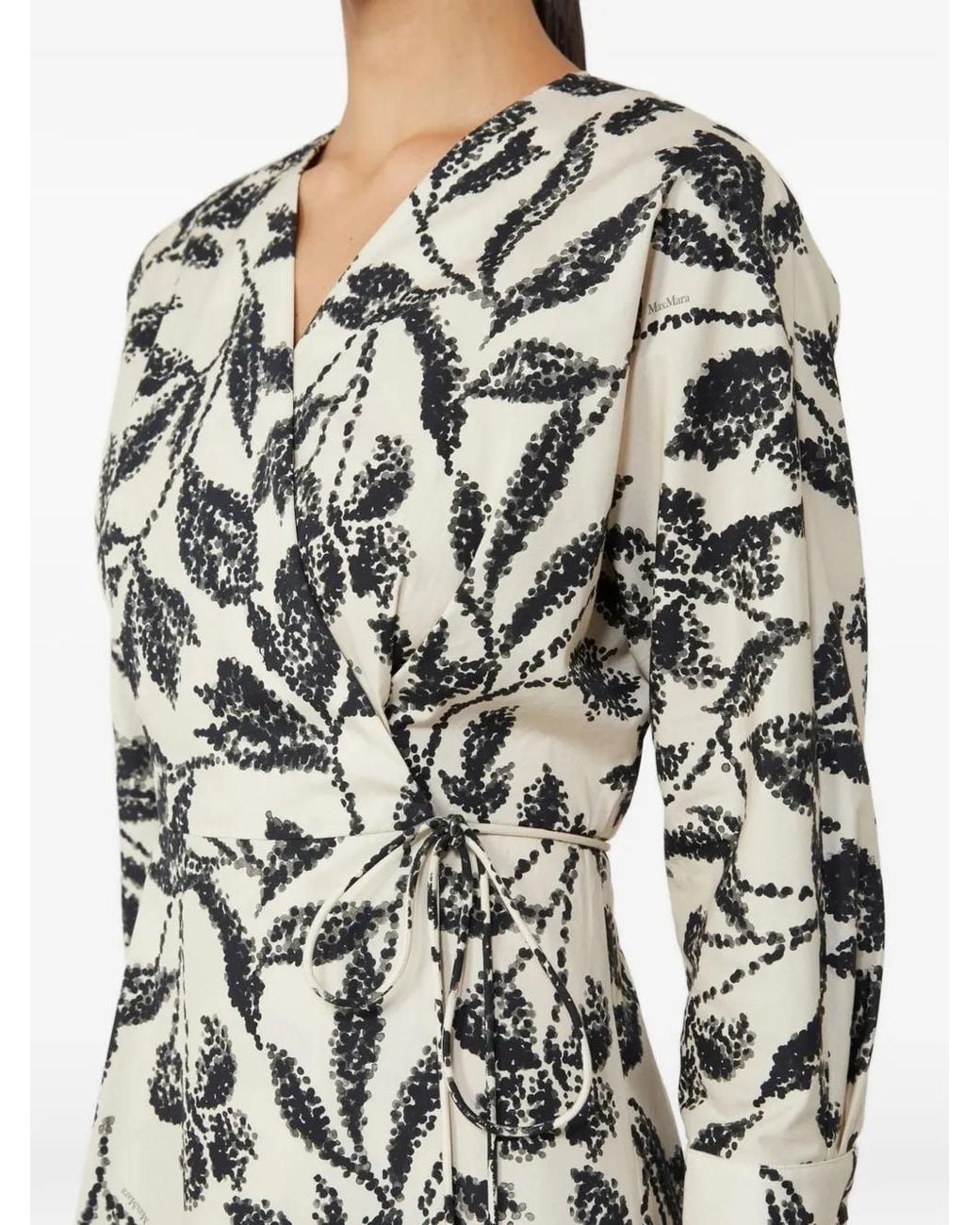 Max Mara White Floral-Print Midi Dress