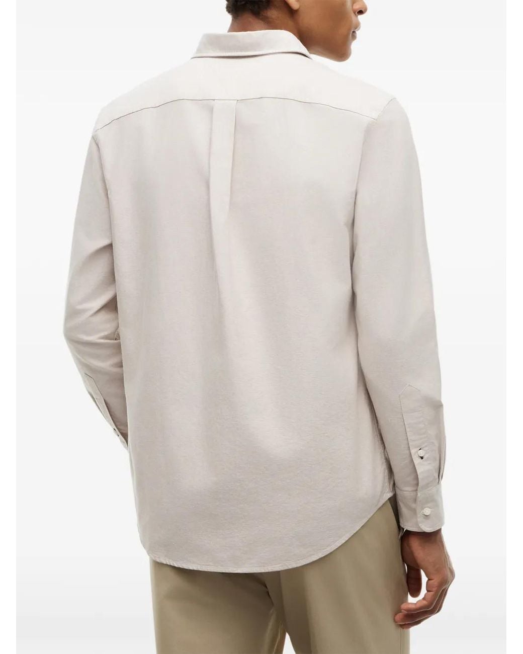 Tommy Hilfiger White Logo-Embroidered Button-Down Shirt for men