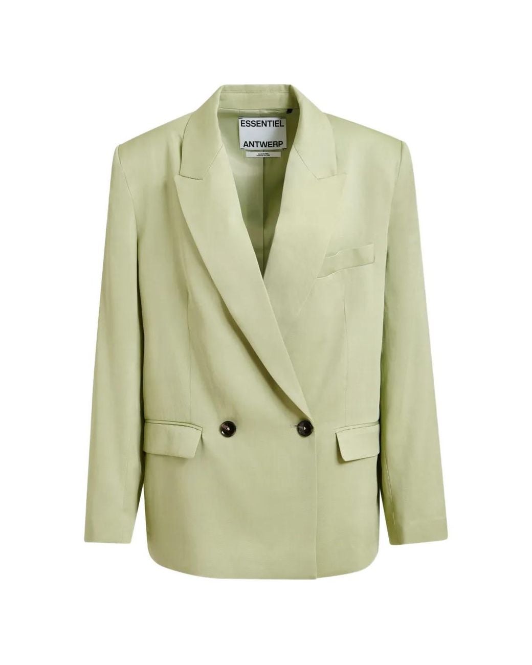 Essentiel Antwerp Green Double-Breasted Blazer