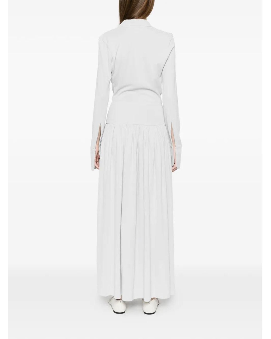 AYA MUSE White Draped Maxi Dress