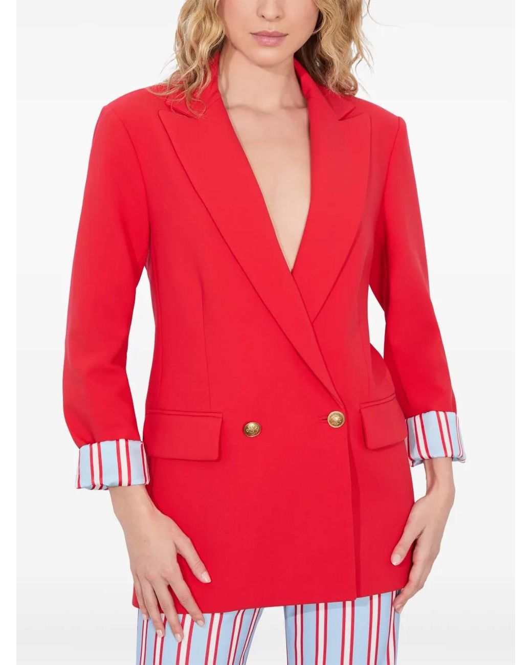 Alice + Olivia Red Arias Double Breasted Blazer