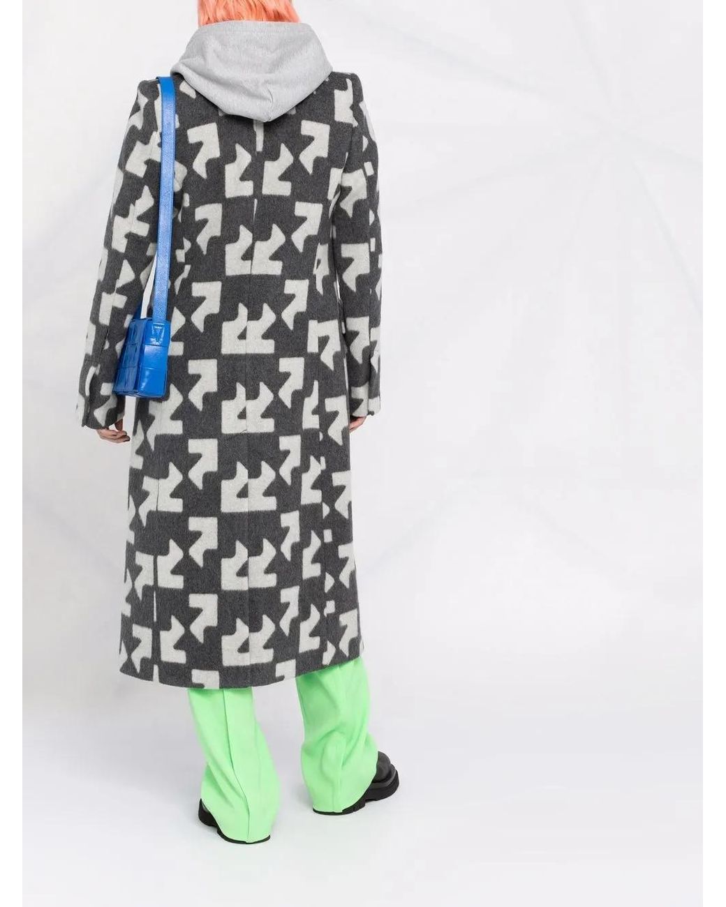 Off-White c/o Virgil Abloh Gray Grey Wool Blend Overcoat