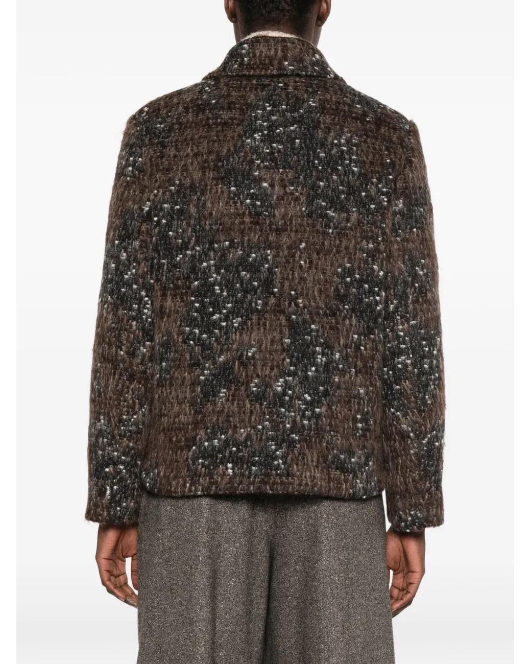 Peserico Brown Zip-Up Collared Jacket