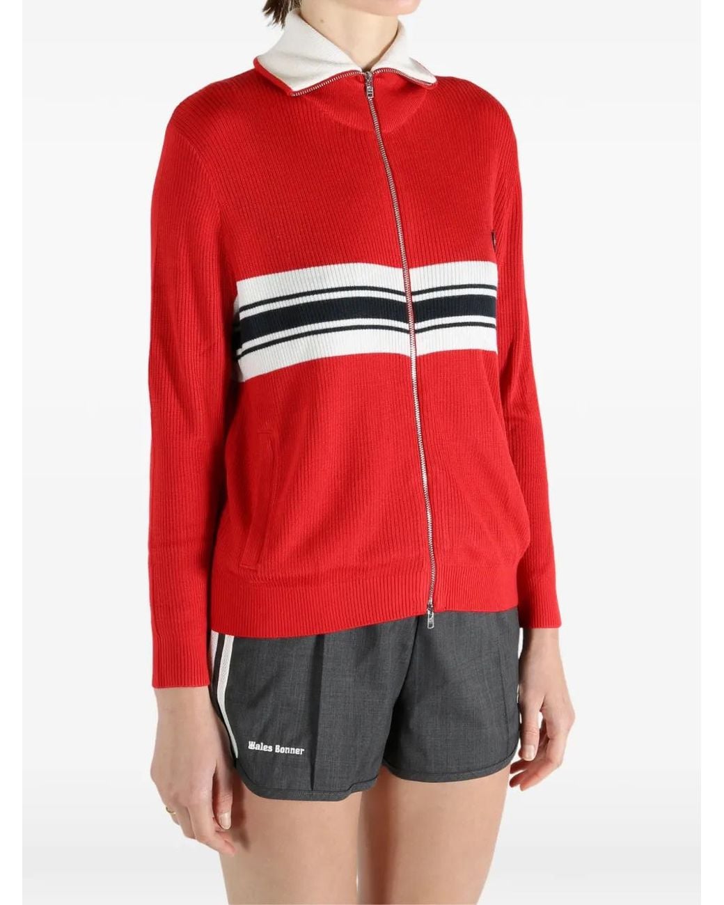 Sudadera A Rayas Con Cremallera Adidas de color Red