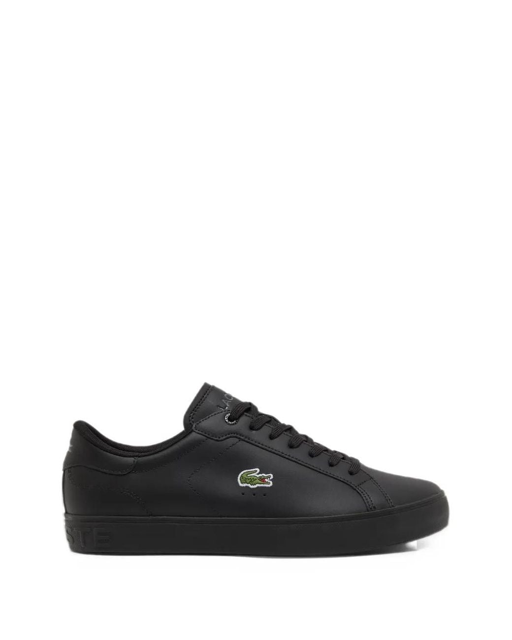 Lacoste Black Powercourt Graphic Leather Sneakers for men