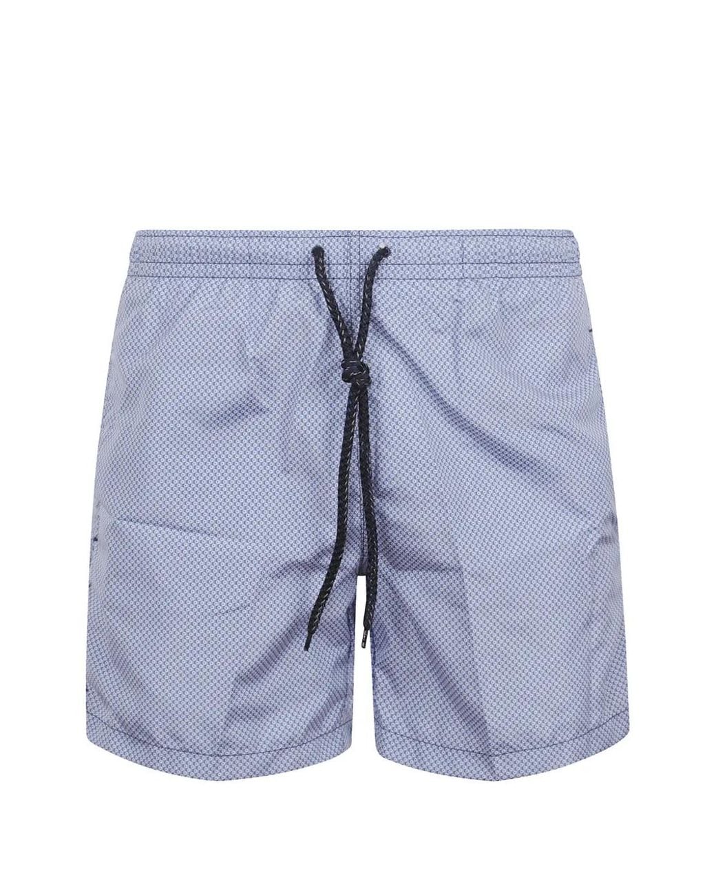 Drumohr Blue Geometric-Print Swim Shorts for men