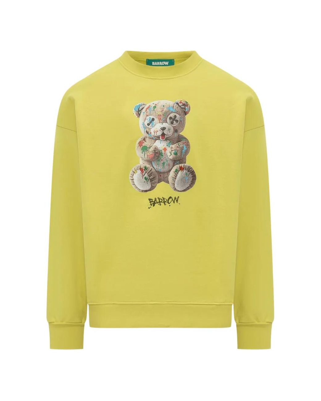 Barrow Yellow Teddy-Bear Print Sweatshirt for men