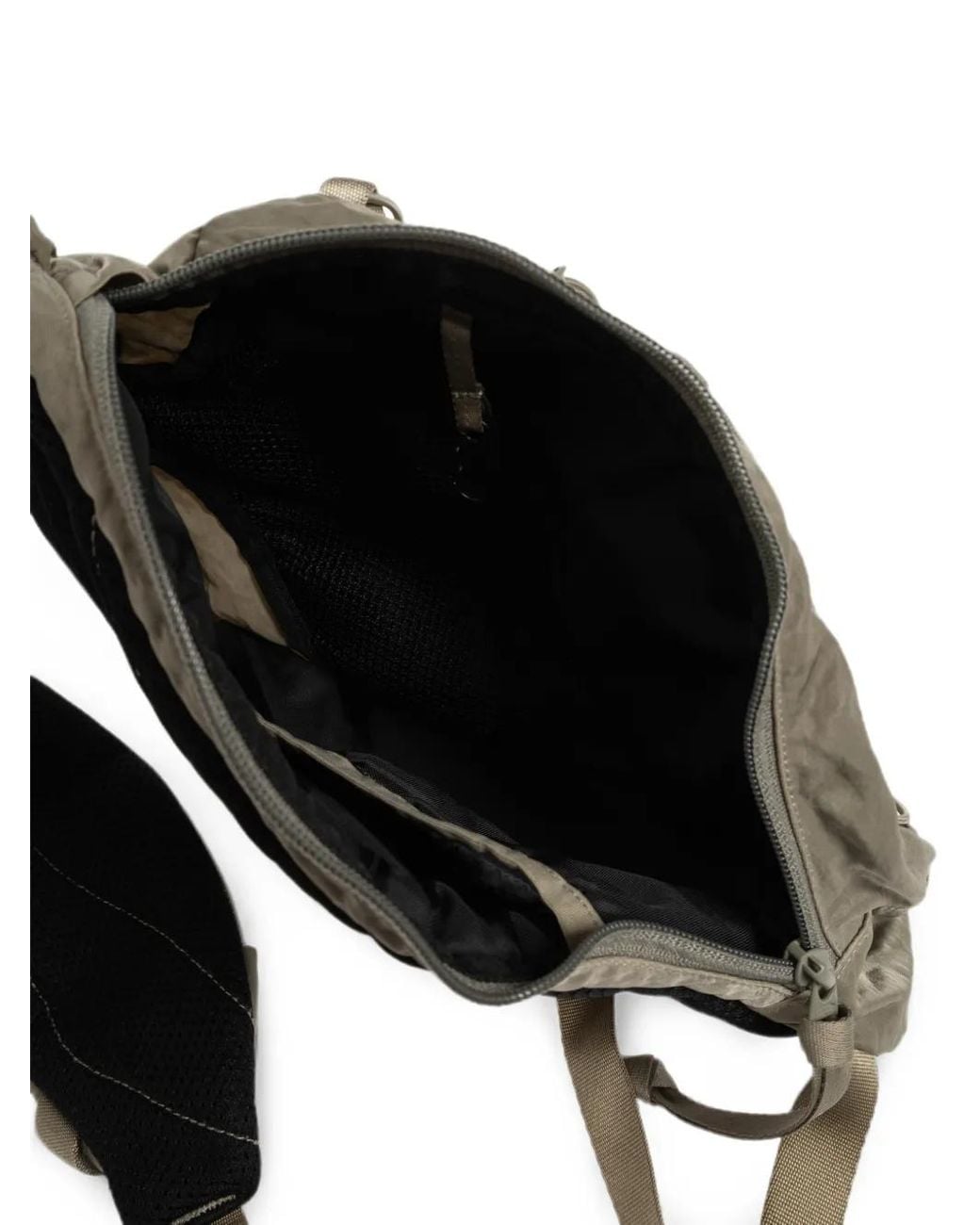 C P Company Green Nylon B Lens Crossbody Backpack for men