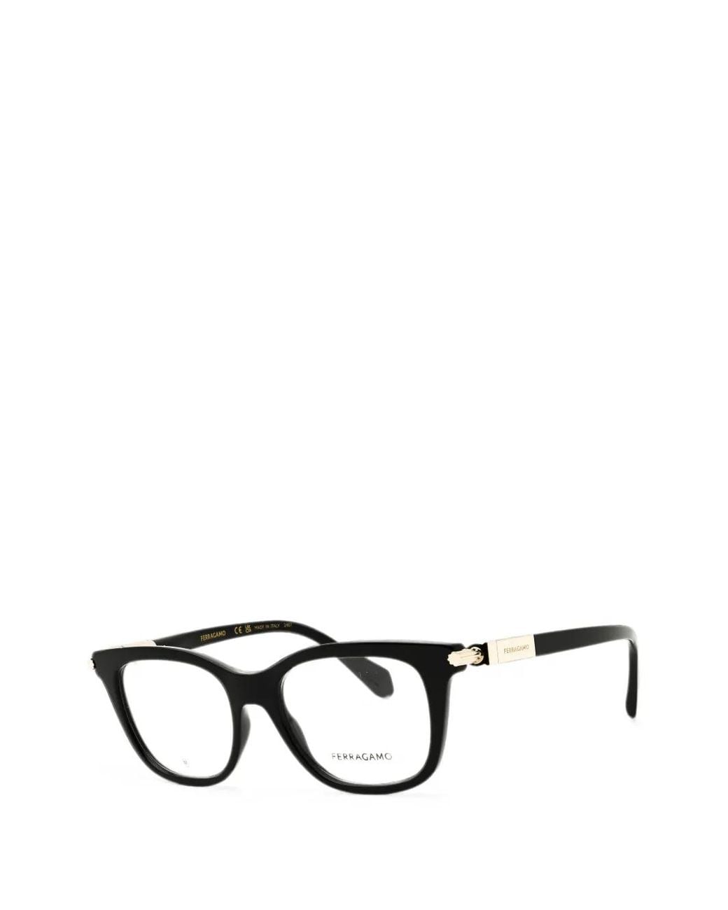 Ferragamo Eyewear Black Rectangle-Frame Glasses