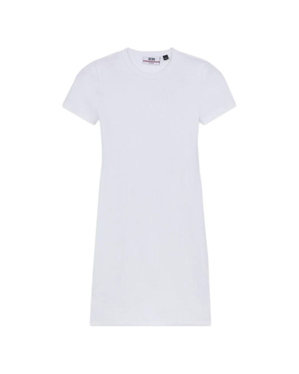 Gcds White Logo-Embroidered Mini Dress