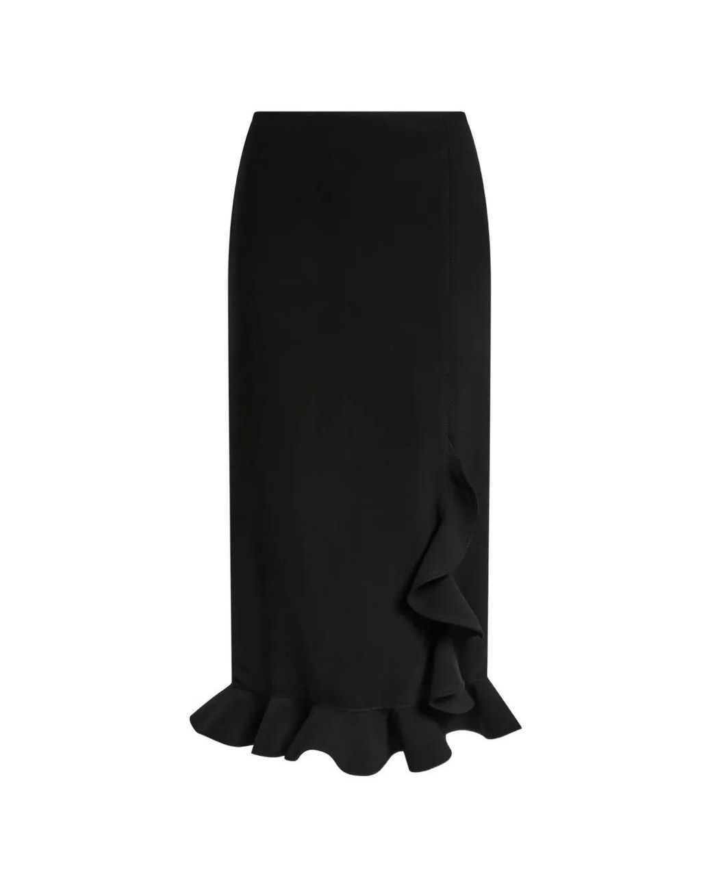 Moschino Black Jupe Asymétrique À Volants