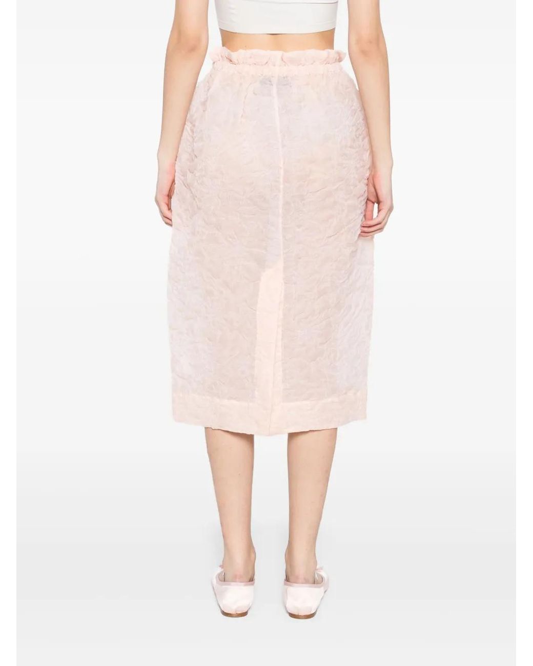 Simone Rocha Pink Jupe À Taille Volantée