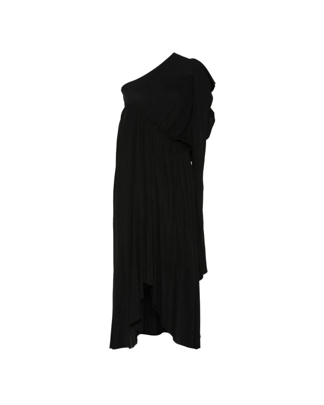 ALAINPAUL Black One-Shoulder Asymmetric Dress