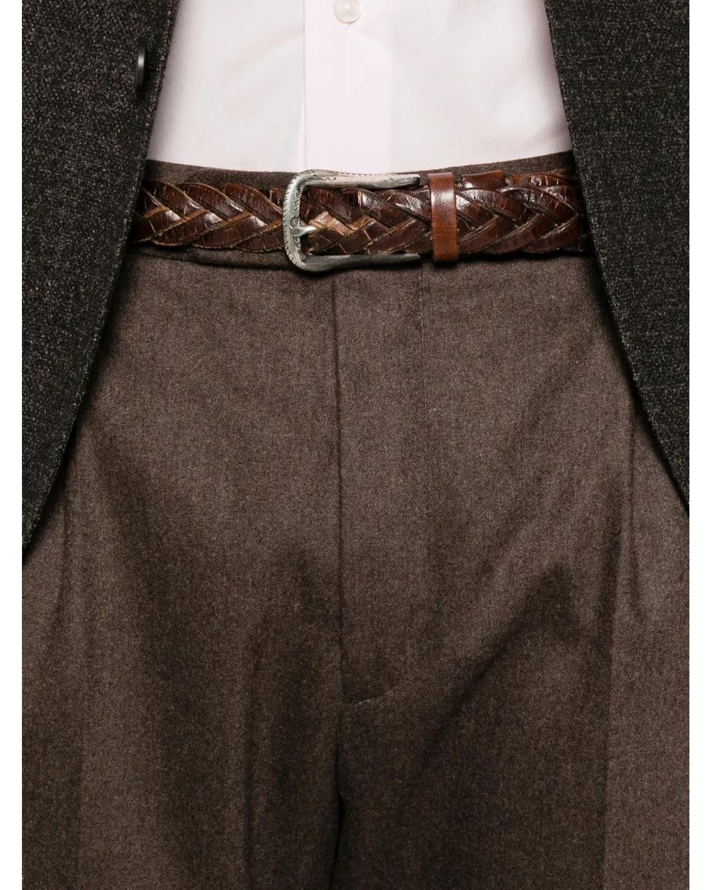 GTA Gray Pleated Wool Trousers for men