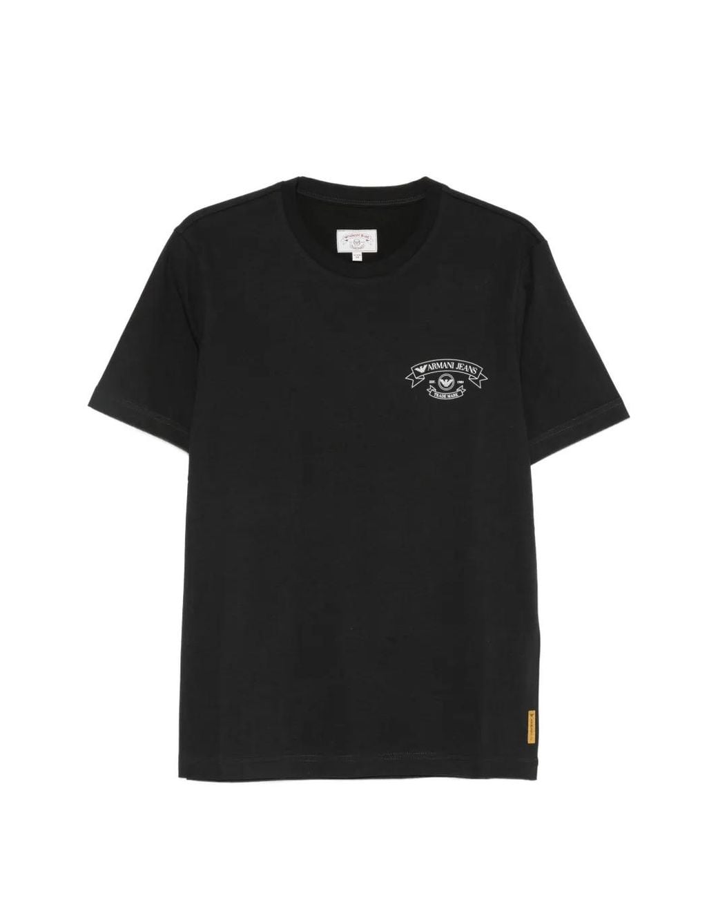 Emporio Armani Black Logo-Print Cotton T-Shirt for men