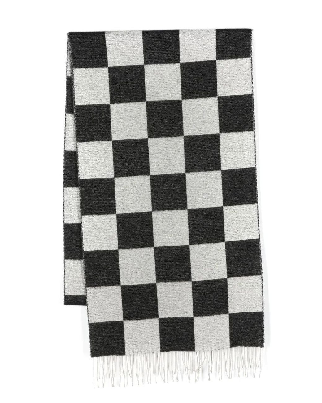 Amiri Black Checkerboard-Pattern Knit Scarf for men