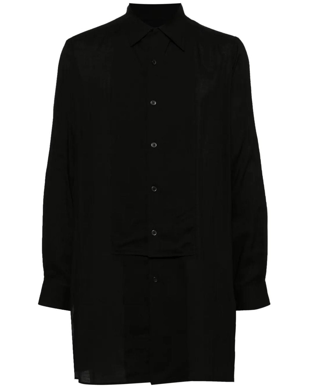Yohji Yamamoto Black Double Front Placket Shirt for men