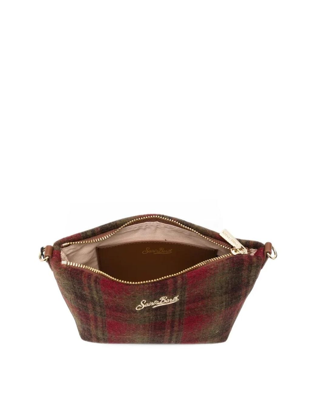 Mc2 Saint Barth Brown Aline Tartan-Check Shoulder Bag